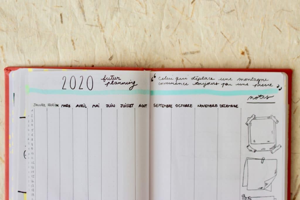 Bullet-journal-exemple-calendrier-future-log
